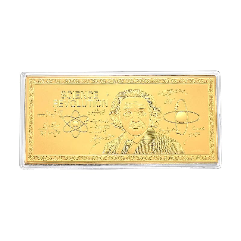 24K Gold Science Revolution Tribute – Spirit of Scientific Discovery Embossed Sheet (155x75mm) 100mg
