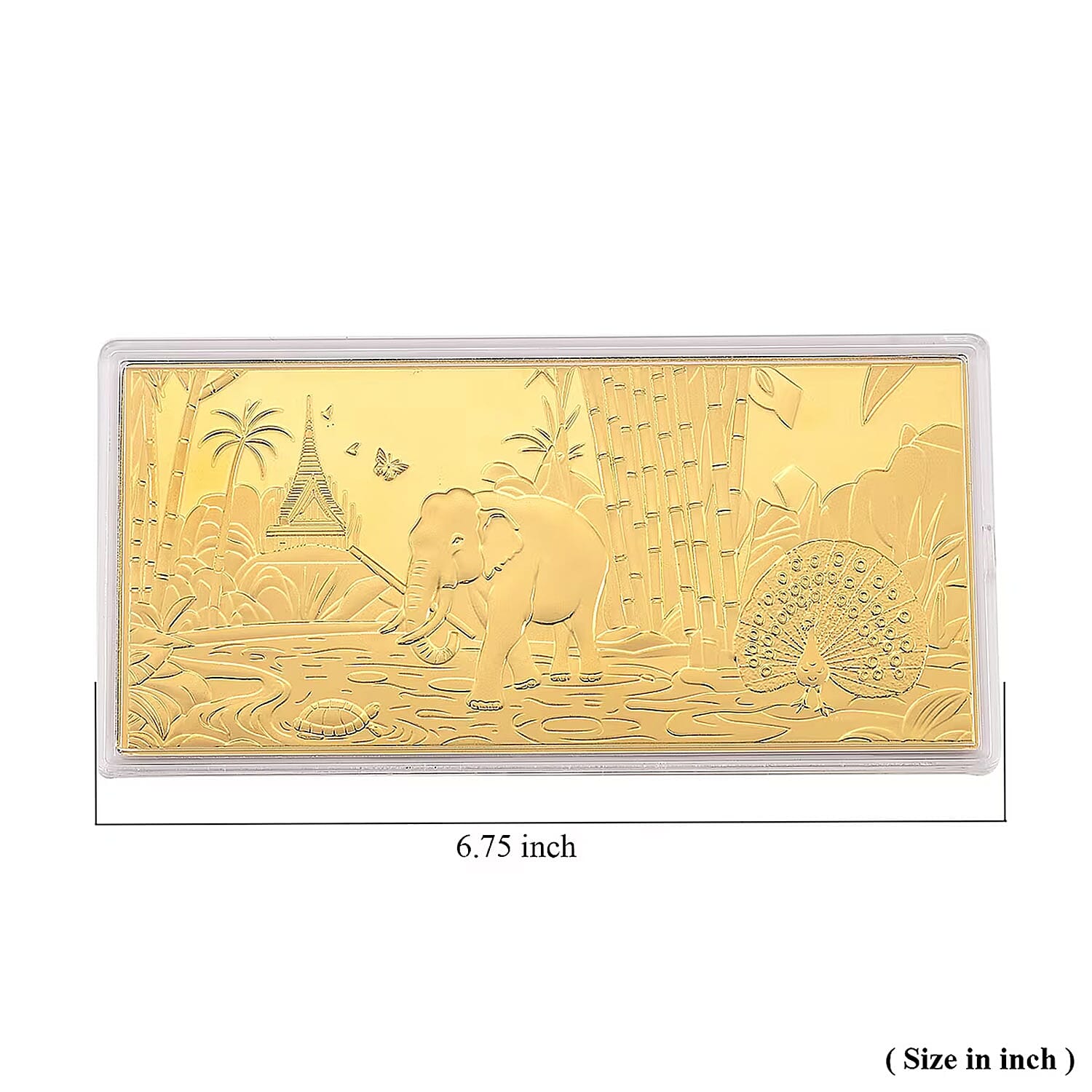 24K Yellow Gold Elephant Emboss Sheet 155x75mm (100mg)