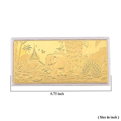 24K Yellow Gold Elephant Emboss Sheet 155x75mm (100mg)