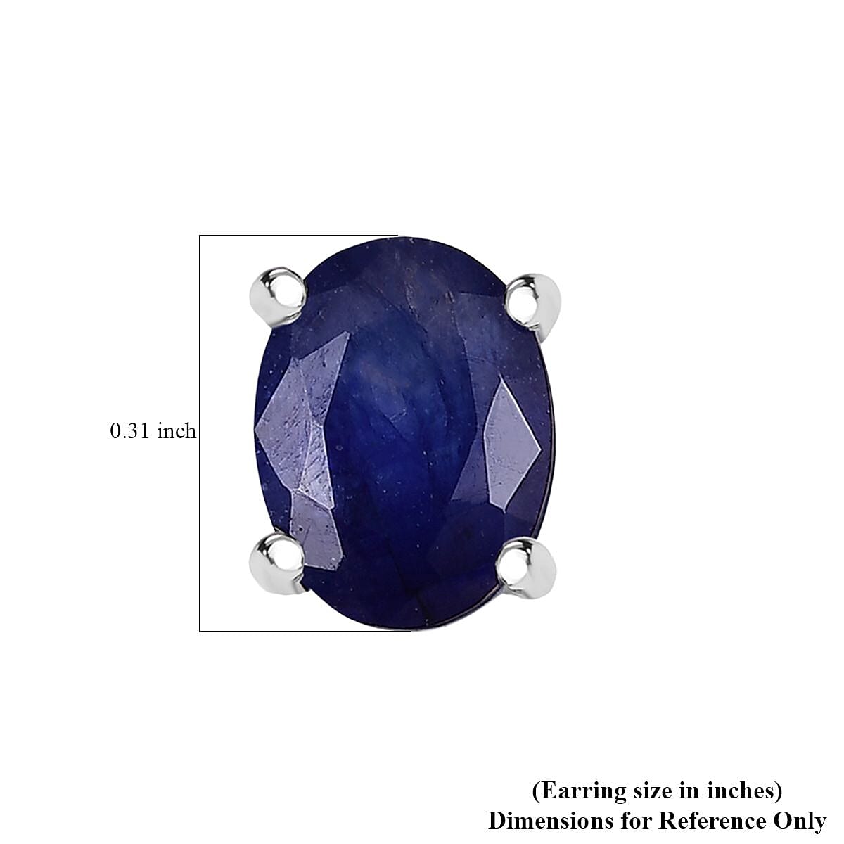 Doorbuster D'Joy Masoala Sapphire (D) 3.85 ctw Solitaire Stud Earrings in Rhodium Over Sterling Silver image number 4
