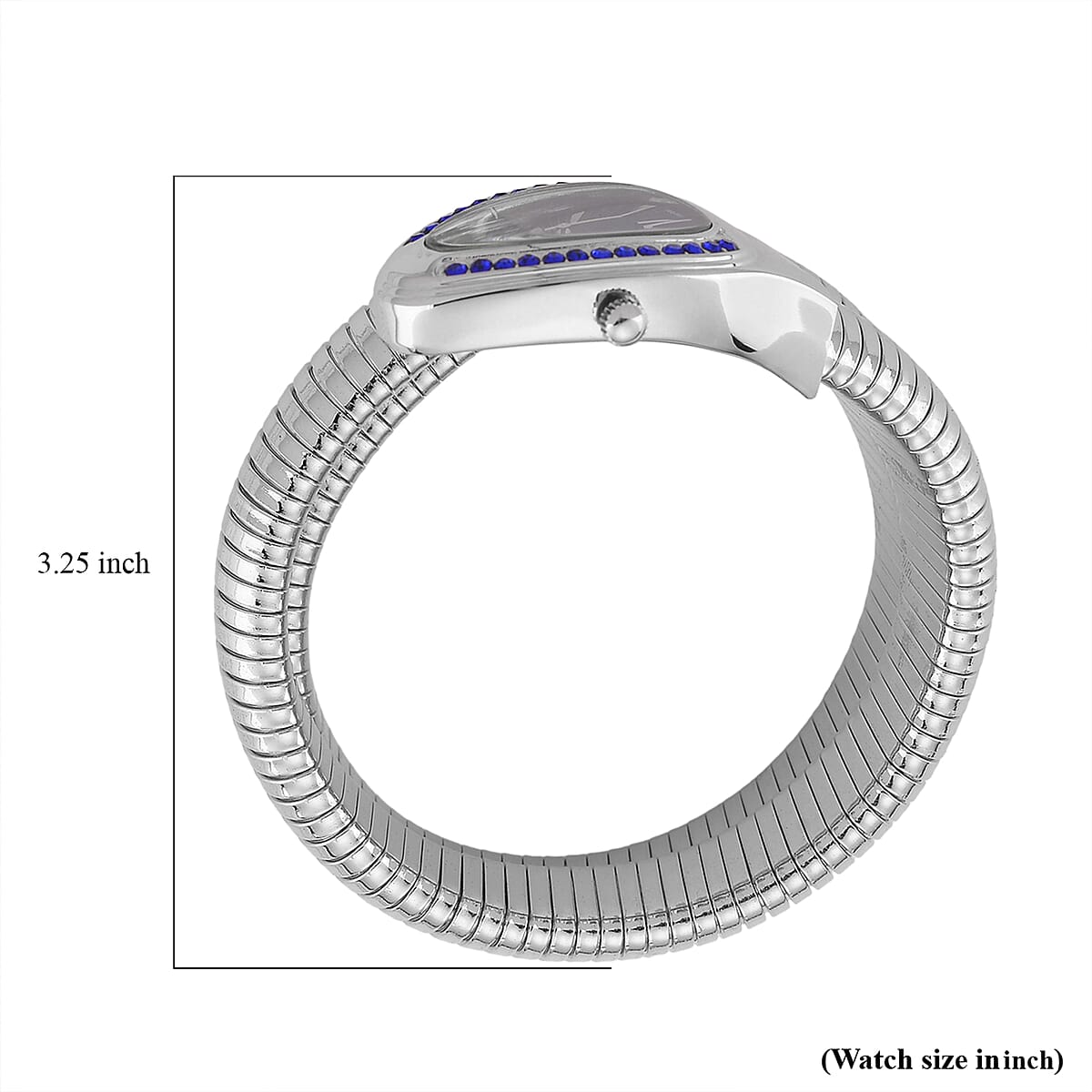 Strada Blue Austrian Crystal Japanese Movement Watch in Silvertone image number 6