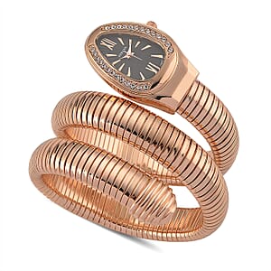 Strada Blue Austrian Crystal Japanese Movement Watch in Rosetone