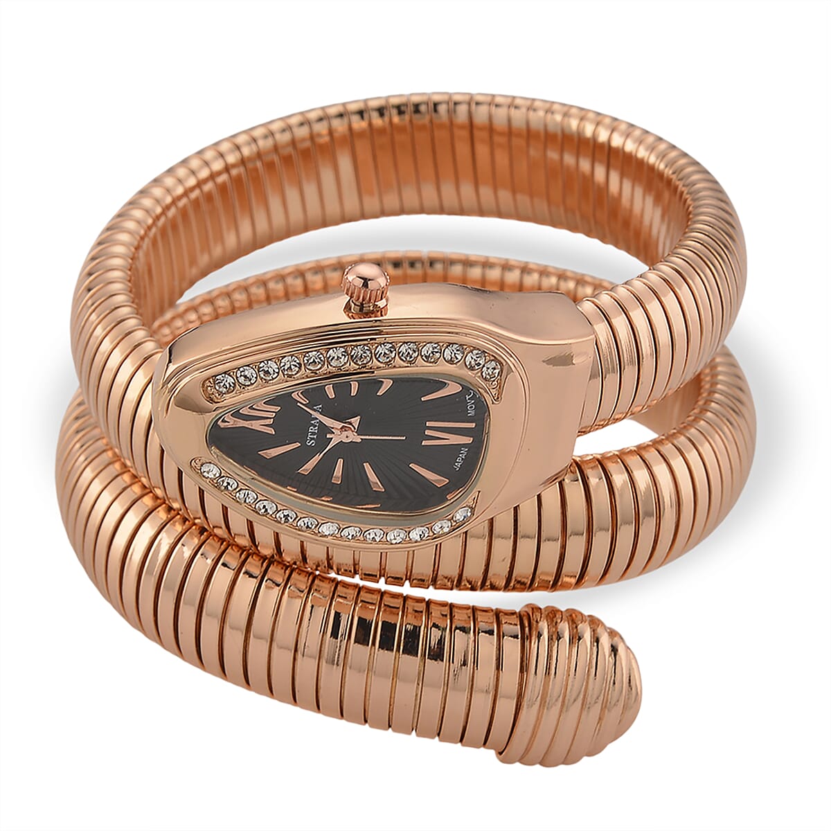 Strada Blue Austrian Crystal Japanese Movement Watch in Rosetone image number 3