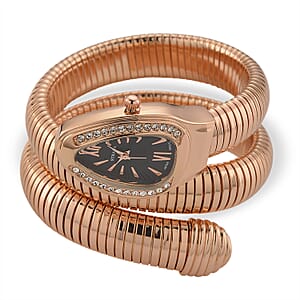 Strada Blue Austrian Crystal Japanese Movement Watch in Rosetone