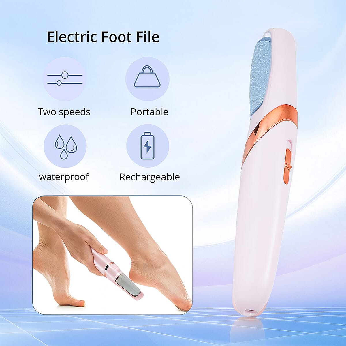 Electric Foot File with 2 Speed Adjustments image number 2
