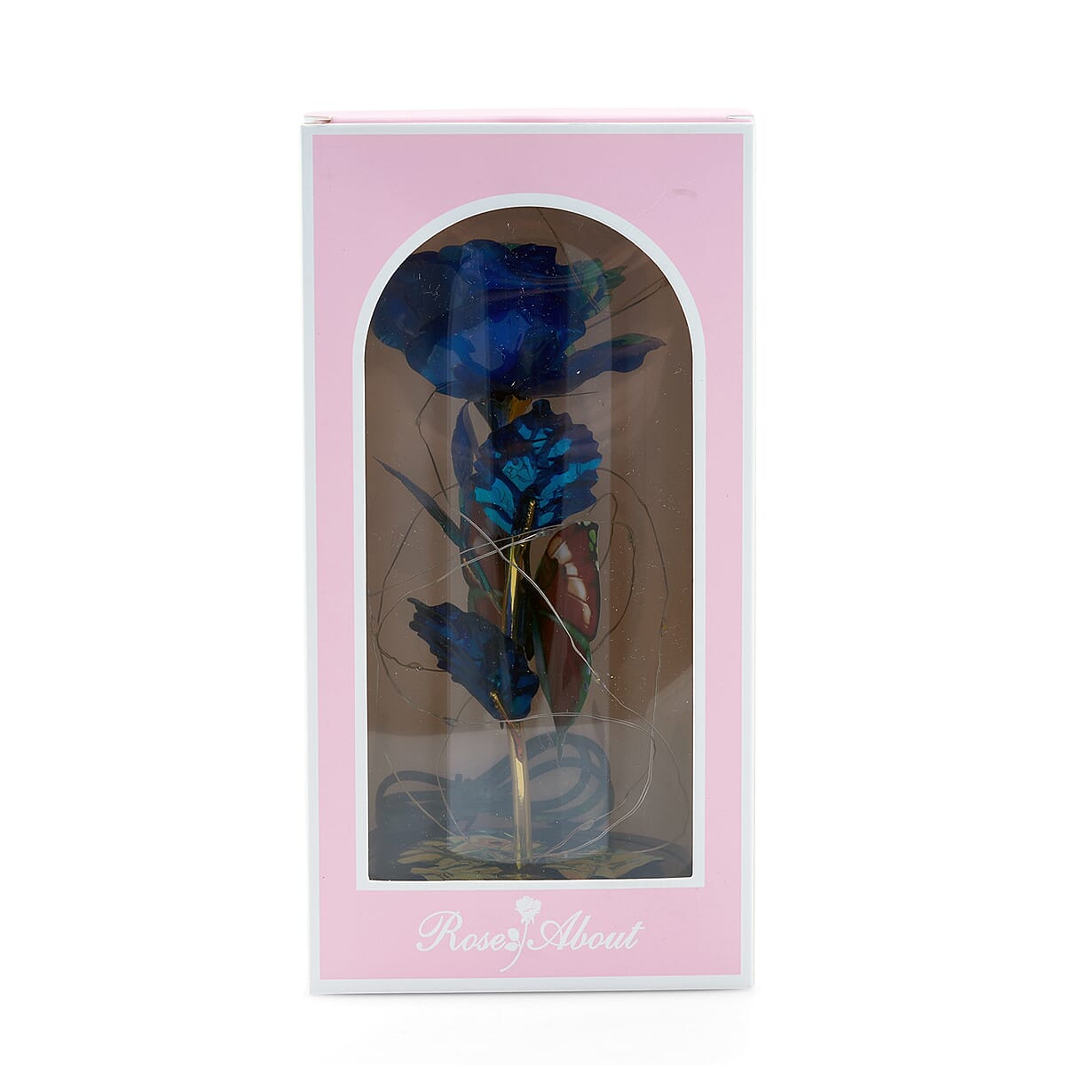Closeout Blue Rose & Butterlfly in Glass Dome with LED Lights image number 5