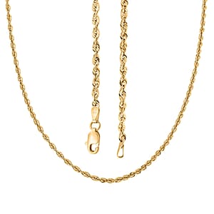 2.5mm Laser Rope Chain Necklace in 10K Yellow Gold 3.9 Grams 22 Inches