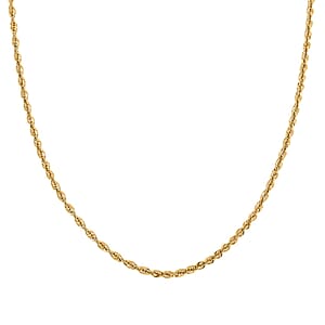 2.5mm Laser Rope Chain Necklace in 10K Yellow Gold 4.1 Grams 24 Inches