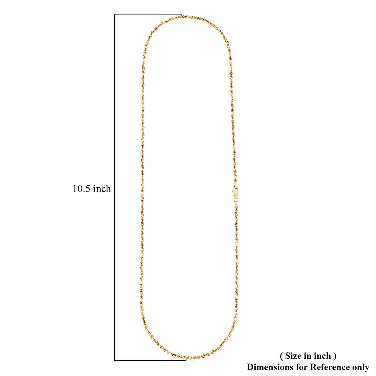 2.5mm Laser Rope Chain Necklace in 10K Yellow Gold 4.1 Grams 24 Inches image number 5