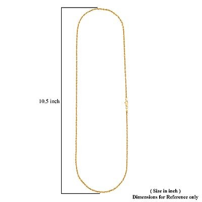 2.5mm Laser Rope Chain Necklace in 10K Yellow Gold 4.1 Grams 24 Inches
