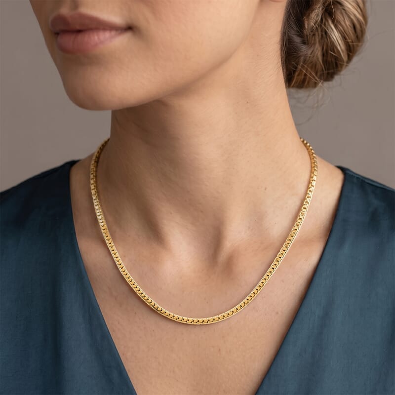 2.5mm Modena Box Chain Necklace in 10K Yellow Gold 8 Grams 20 Inches