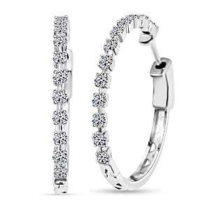 Luxuriant Lab Grown Diamond G SI 1.11 ctw Arc of Stars Earrings in Sterling Silver