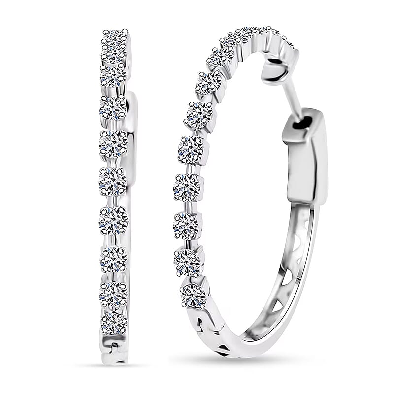 Luxuriant Lab Grown Diamond G SI 1.11 ctw Arc of Stars Earrings in Sterling Silver
