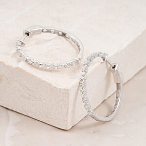 Luxuriant Lab Grown Diamond G SI 1.11 ctw Arc of Stars Earrings in Sterling Silver