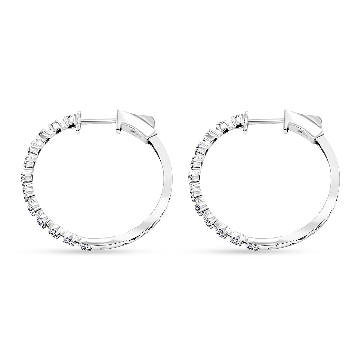 Luxuriant Lab Grown Diamond G SI 1.11 ctw Arc of Stars Earrings in Sterling Silver image number 4