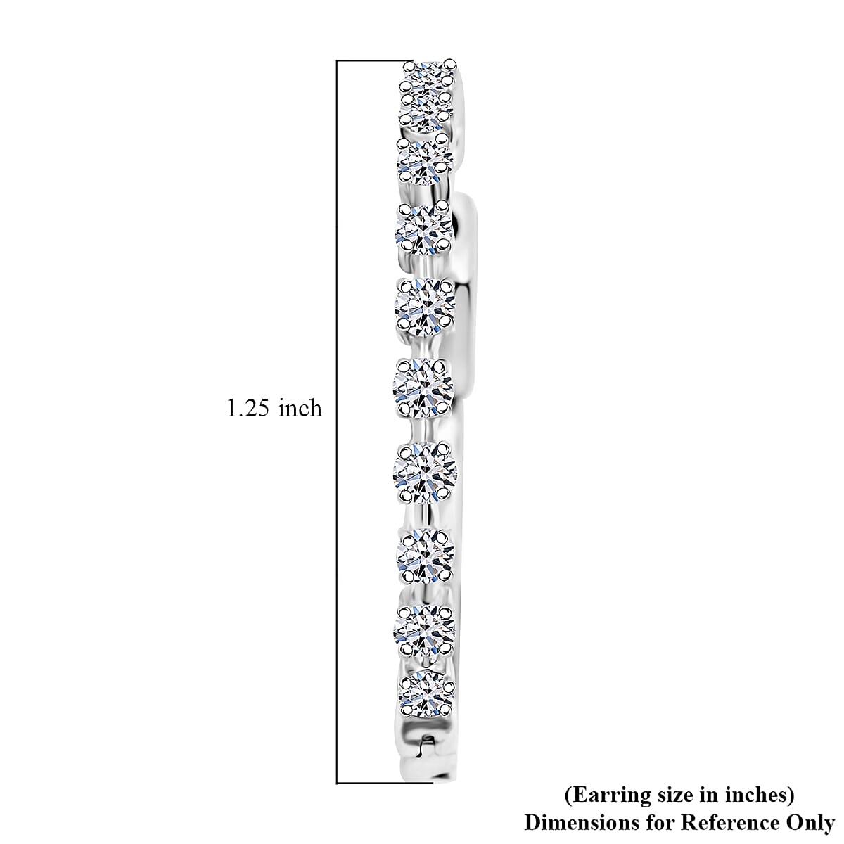 Luxuriant Lab Grown Diamond G SI 1.11 ctw Arc of Stars Earrings in Sterling Silver image number 5