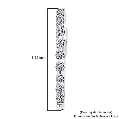 Luxuriant Lab Grown Diamond G SI 1.11 ctw Arc of Stars Earrings in Sterling Silver