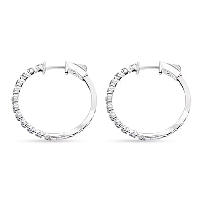 Luxuriant Lab Grown Diamond G SI 1.11 ctw Arc of Stars Earrings in Sterling Silver