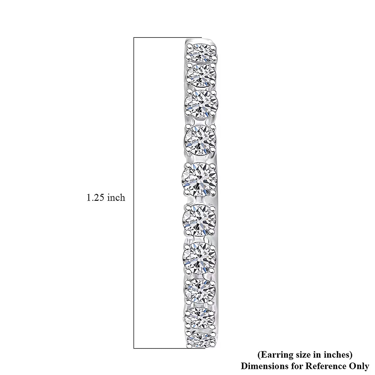 Luxuriant Lab Grown Diamond G SI 2.07 ctw Stars Arc Hoop Earrings in Sterling Silver
