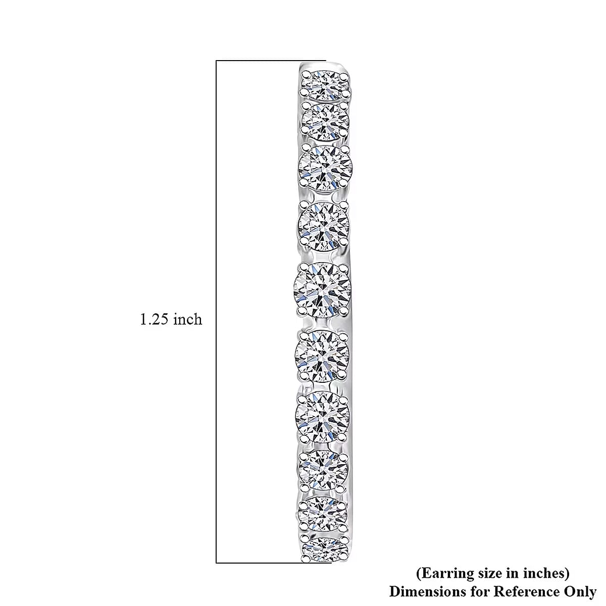 Luxuriant Lab Grown Diamond G SI 2.07 ctw Stars Arc Hoop Earrings in Sterling Silver image number 6