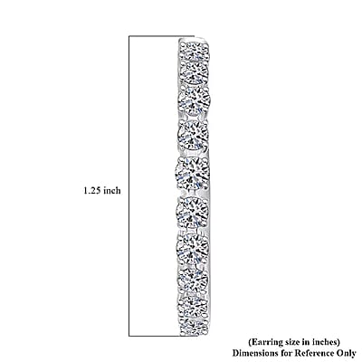 Luxuriant Lab Grown Diamond G SI 2.07 ctw Stars Arc Hoop Earrings in Sterling Silver