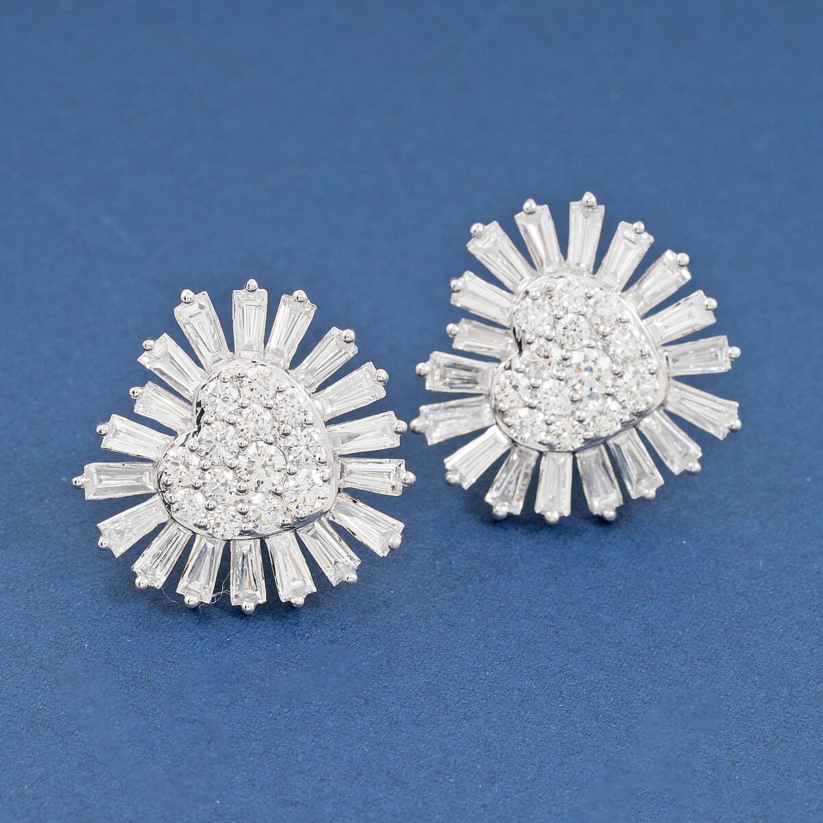 Lab Grown Diamond 4.24 ctw Earrings in Sterling Silver image number 1