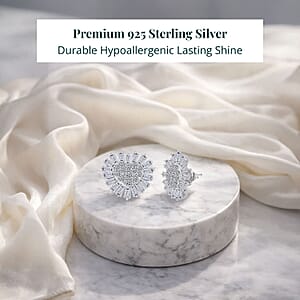 Lab Grown Diamond Earrings in Sterling Silver 4.24 ctw