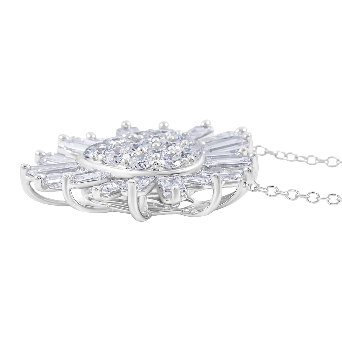 Lab Grown Diamond 3.22 ctw Necklace in Sterling Silver 18 Inches image number 3