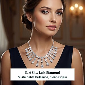 Lab Grown Diamond Drizzle Necklace in Sterling Silver 8.56 ctw (18 Inches)