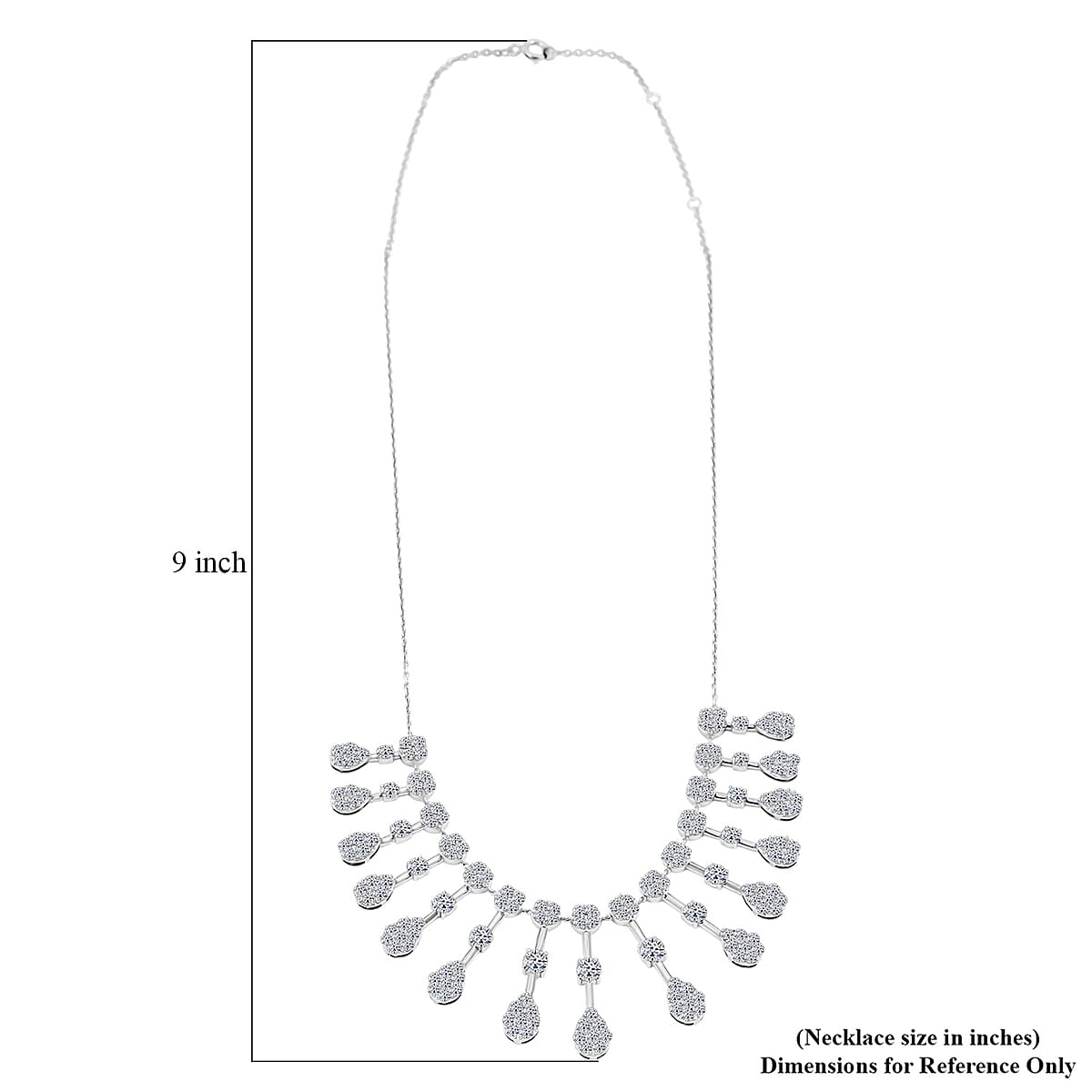 Lab Grown Diamond 8.56 ctw Necklace in Sterling Silver 18 Inches image number 4