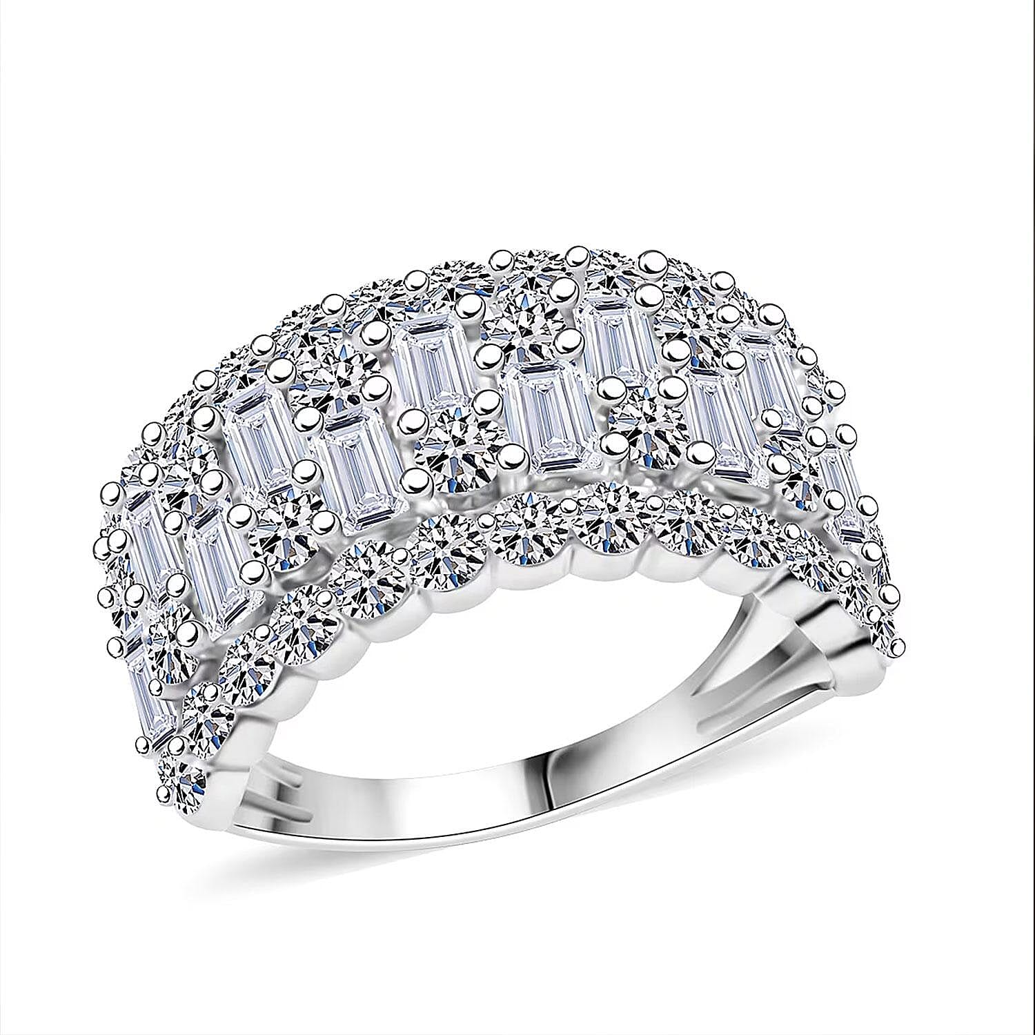 Luxuriant Lab Grown Diamond G SI 3.00 ctw Ring in Sterling Silver (Size 10.0)