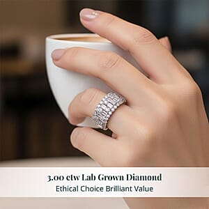 Luxuriant Lab Grown Diamond G SI 3.00 ctw Ring in Sterling Silver (Size 10.0)