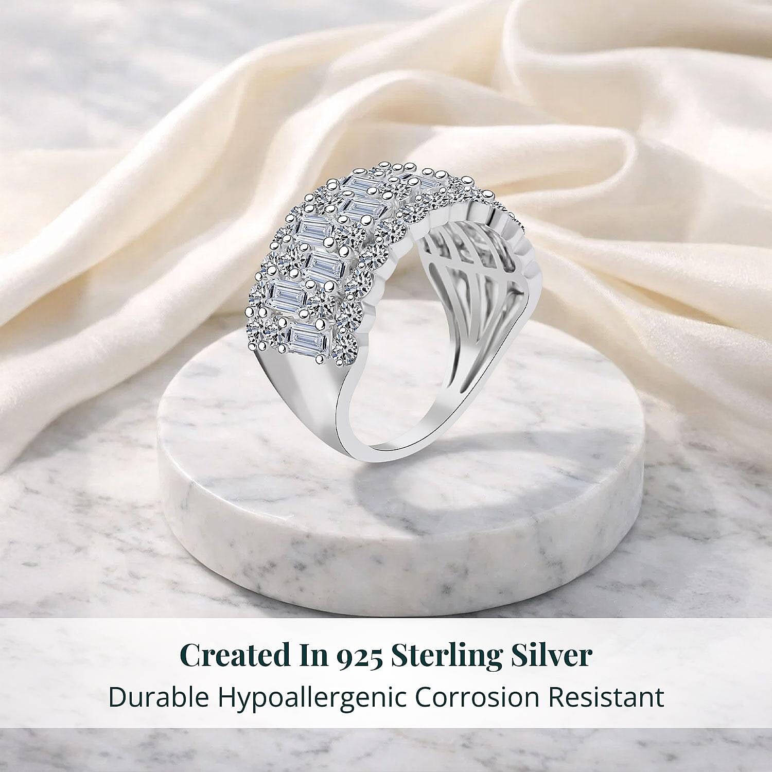 Luxuriant Lab Grown Diamond G SI 3.00 ctw Ring in Sterling Silver (Size 10.0)