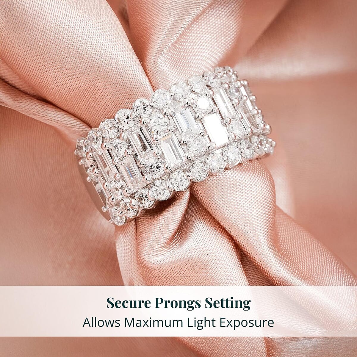 Luxuriant Lab Grown Diamond G SI 3.00 ctw Ring in Sterling Silver (Size 10.0) image number 4