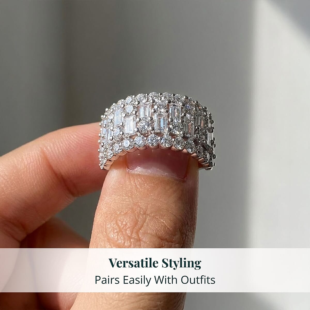 Luxuriant Lab Grown Diamond G SI 3.00 ctw Ring in Sterling Silver (Size 10.0) image number 5