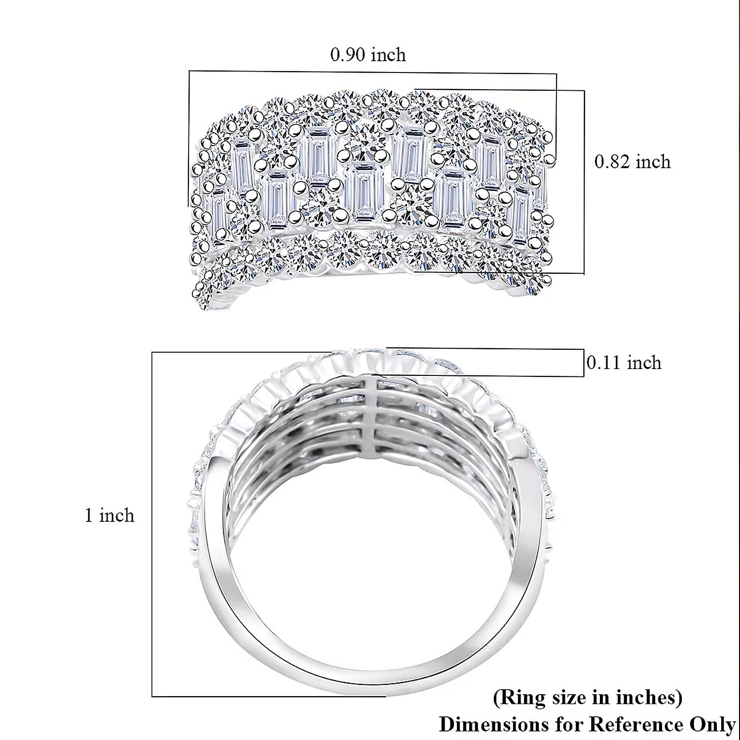 Luxuriant Lab Grown Diamond G SI 3.00 ctw Ring in Sterling Silver (Size 10.0)