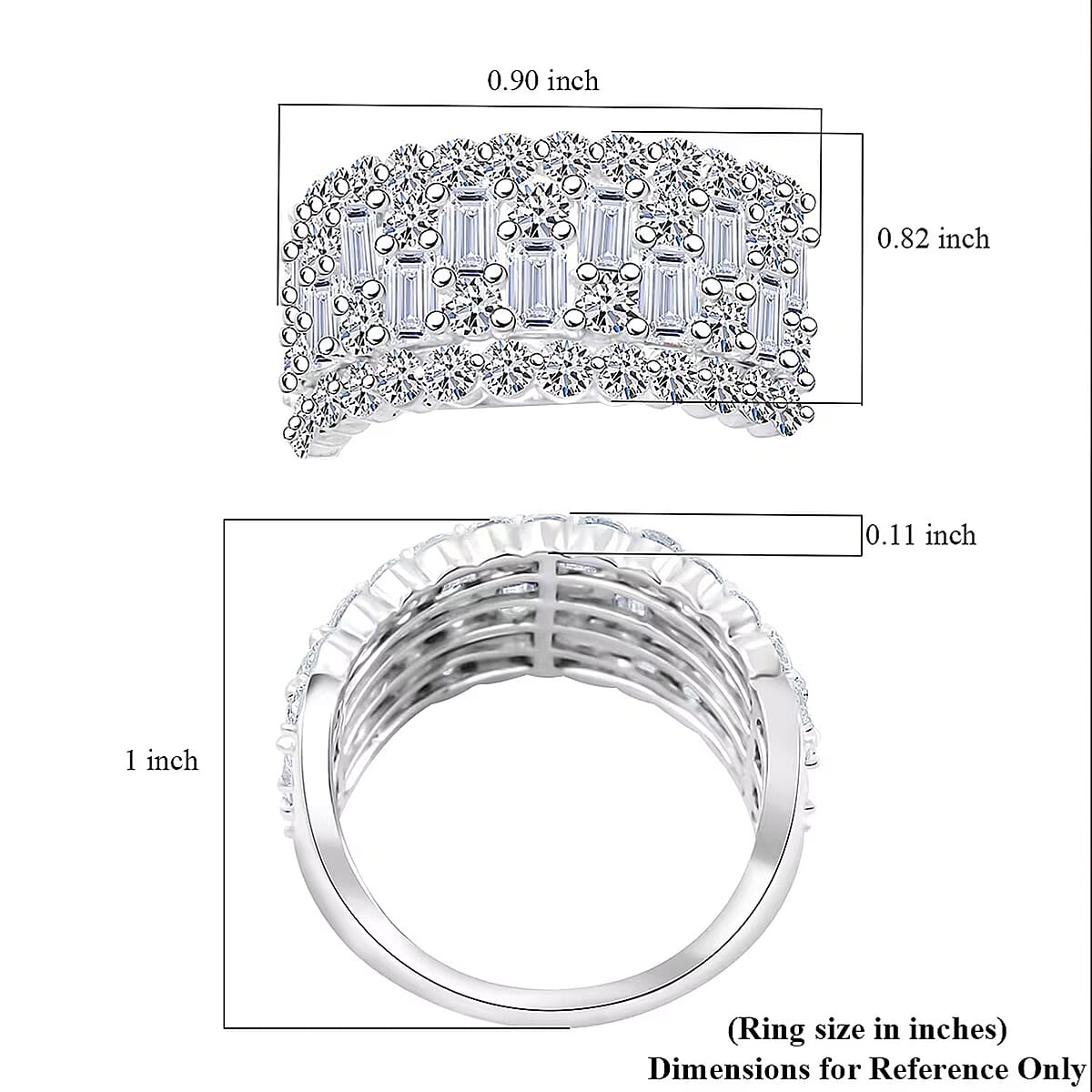 Luxuriant Lab Grown Diamond G SI 3.00 ctw Ring in Sterling Silver (Size 10.0) image number 6