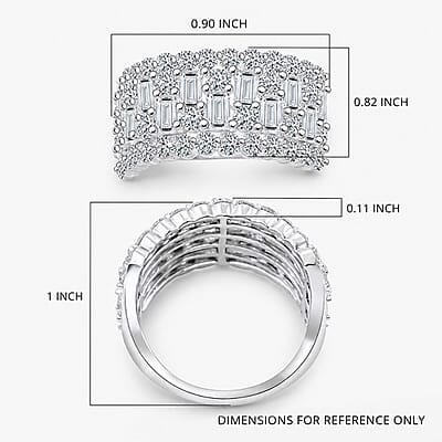 Luxuriant Lab Grown Diamond G SI 3.00 ctw Ring in Sterling Silver (Size 10.0)