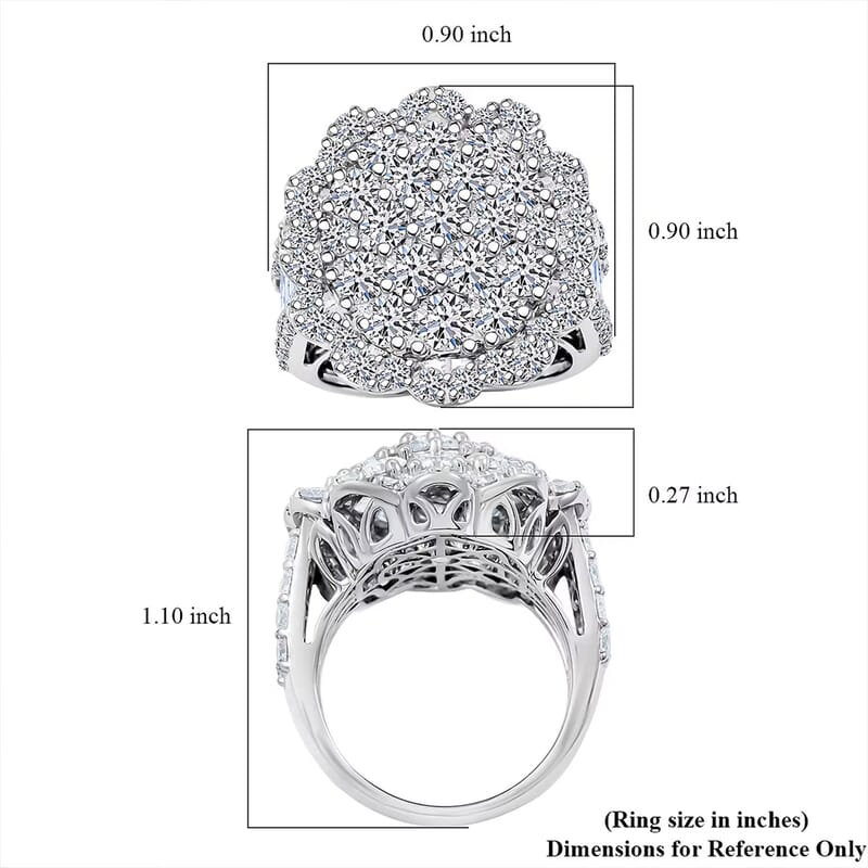 Luxuriant Lab Grown Diamond G SI 6.10 ctw Celestial Star Ring Sterling Silver (Size 10.0)