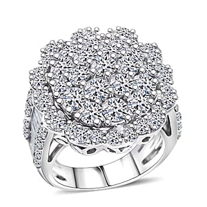 Doorbuster Luxuriant Lab Grown Diamond (G, SI) Celestial Star Ring Sterling Silver (Size 11.0) 6.10 ctw