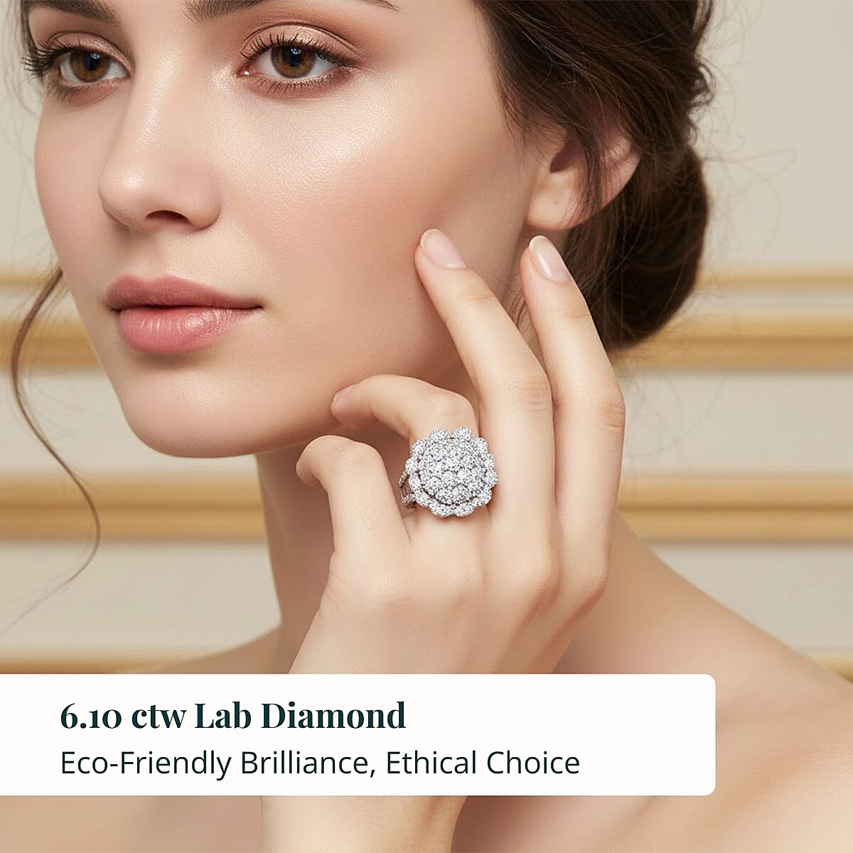 Doorbuster Luxuriant Lab Grown Diamond (G, SI) Celestial Star Ring Sterling Silver (Size 11.0) 6.10 ctw image number 1