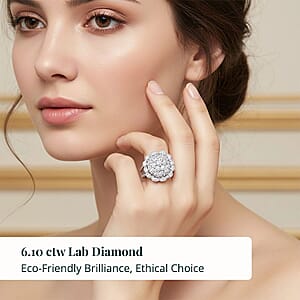 Luxuriant Lab Grown Diamond Star Ring Sterling Silver 6.10 ctw (Size 11.0)(G, SI)