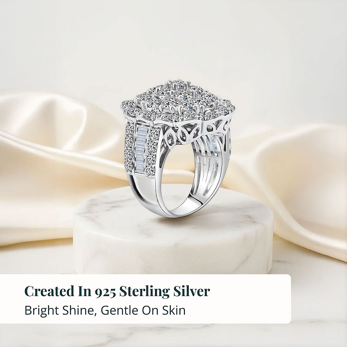 Doorbuster Luxuriant Lab Grown Diamond G SI 6.10 ctw Celestial Star Ring Sterling Silver (Size 7.0) image number 2