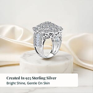 Luxuriant Lab Grown Diamond Star Ring Sterling Silver 6.10 ctw (Size 7.0)(G, SI)