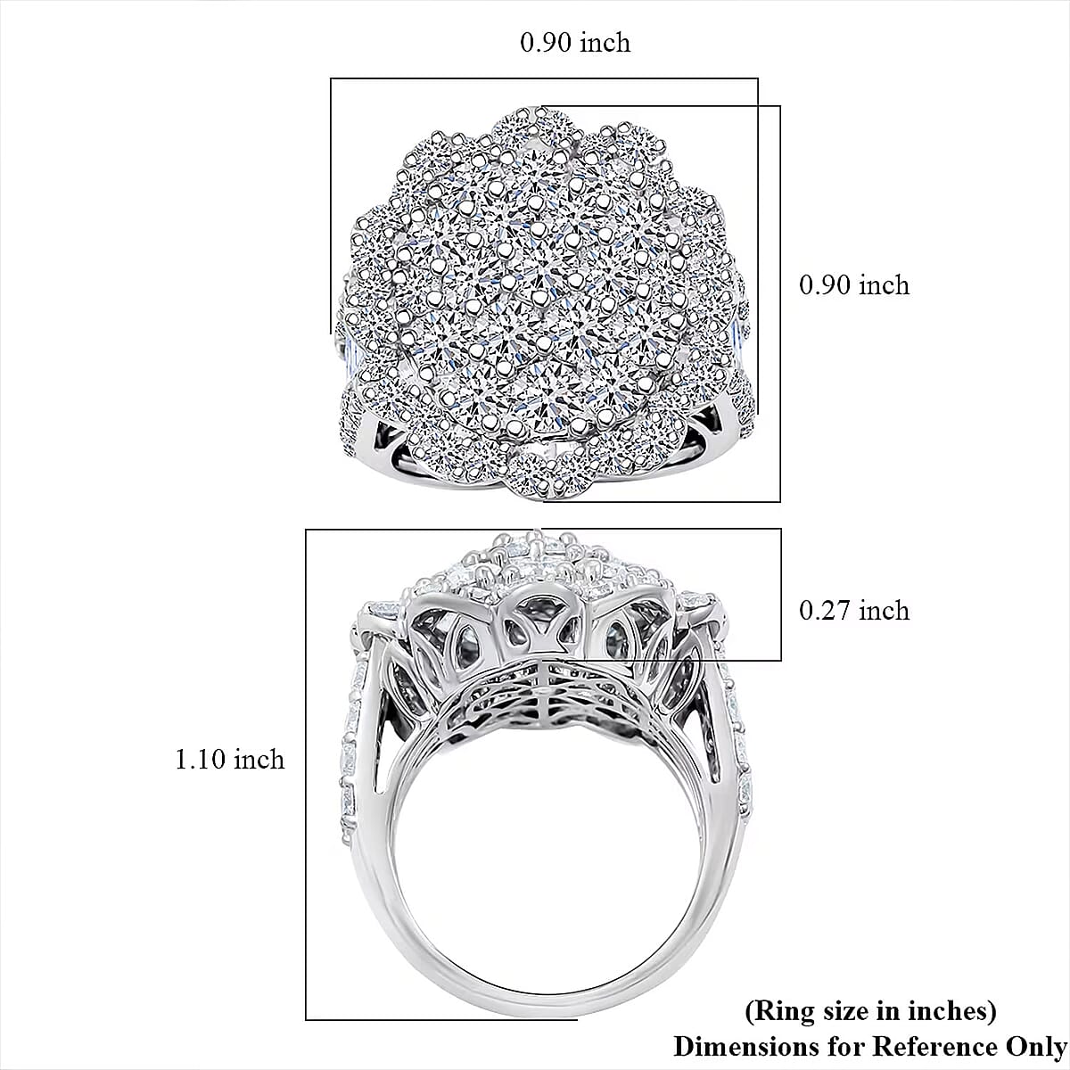 Doorbuster Luxuriant Lab Grown Diamond G SI 6.10 ctw Celestial Star Ring Sterling Silver (Size 7.0) image number 6