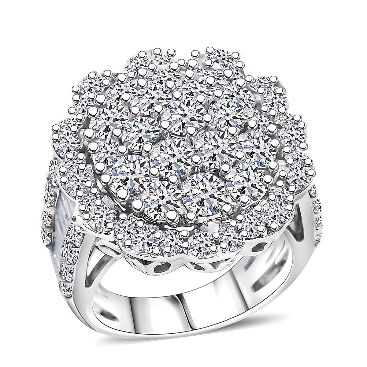 Doorbuster Luxuriant Lab Grown Diamond G SI 6.10 ctw Celestial Star Ring Sterling Silver (Size 9.0) image number 0