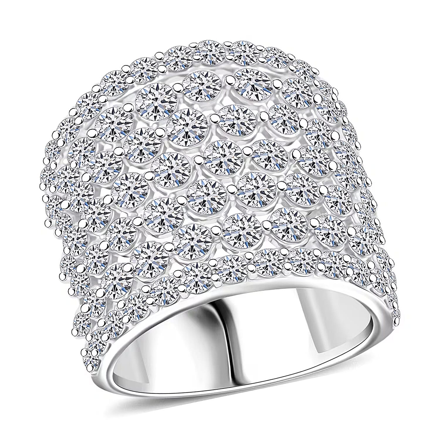 Luxuriant Lab Grown Diamond (G, SI1) Band Ring in Sterling Silver 5.00 ctw (Size 10.0)