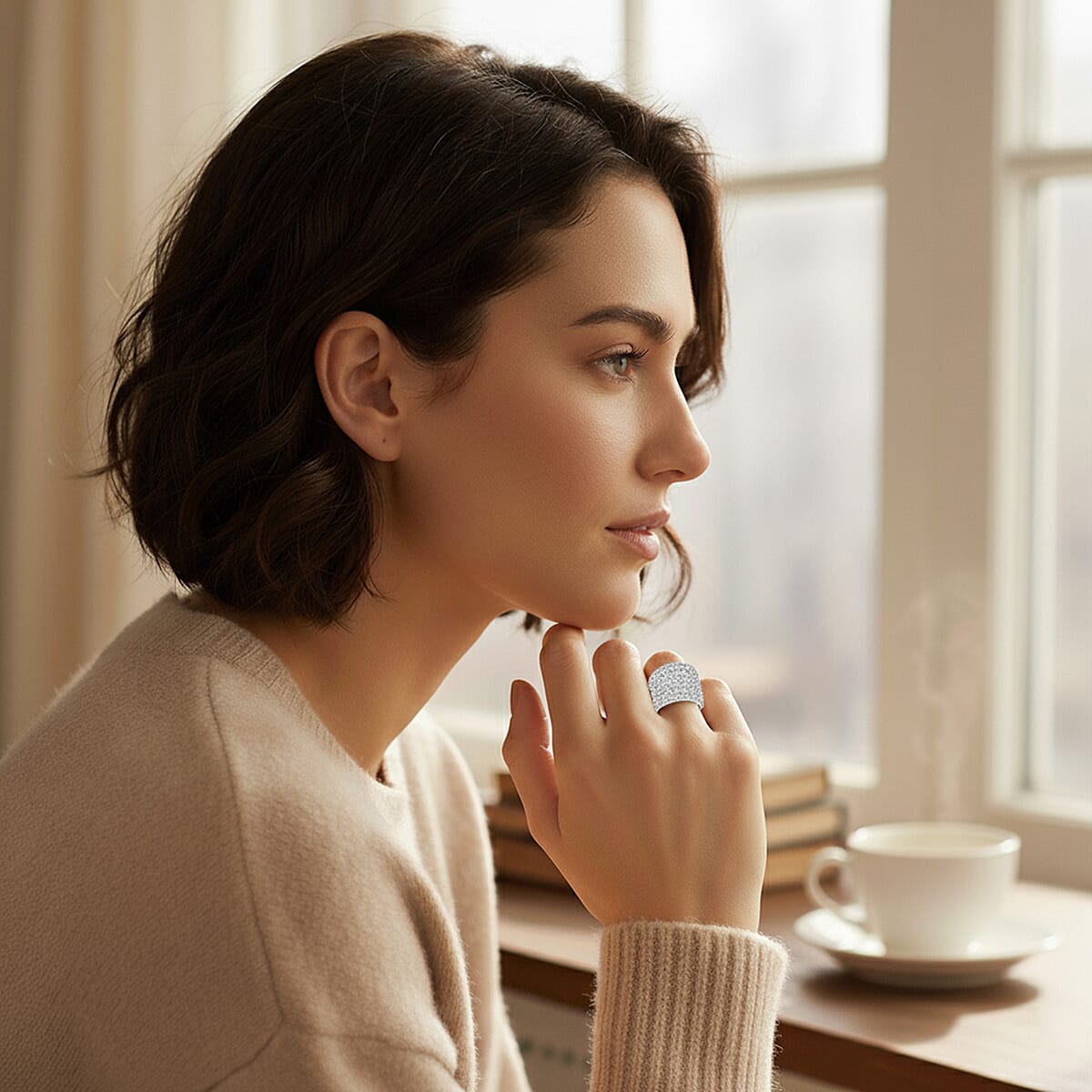 TLV Doorbuster Luxuriant Lab Grown Diamond G SI1 5.00 ctw Carpet Brilliance Band Ring in Sterling Silver (Size 10.0) image number 2