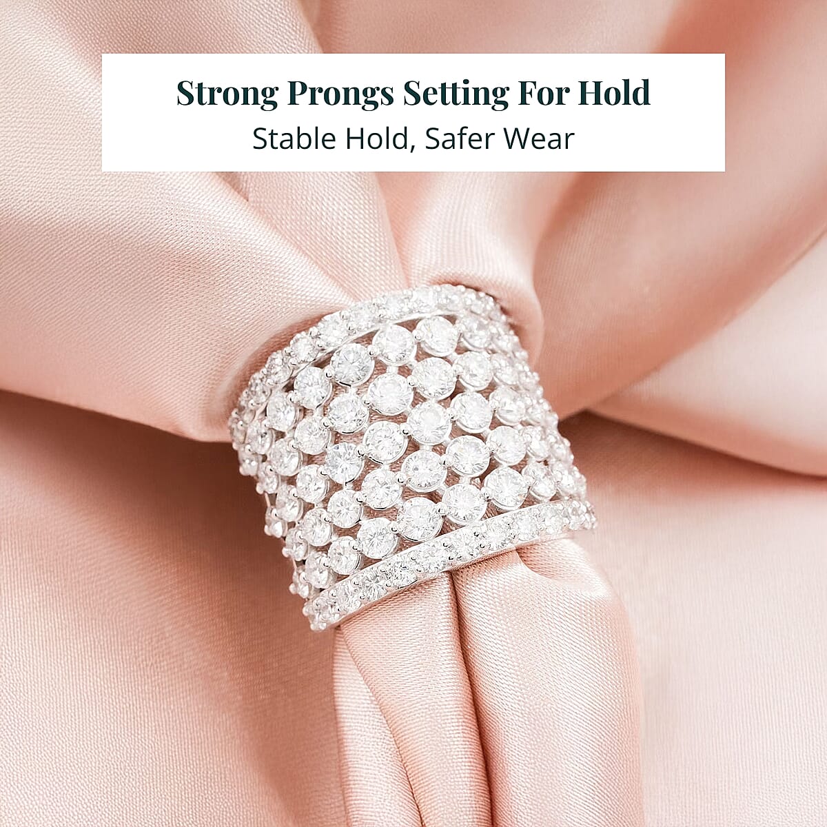 Luxuriant Lab Grown Diamond (G, SI1) Band Ring in Sterling Silver 5.00 ctw (Size 5.0) image number 4