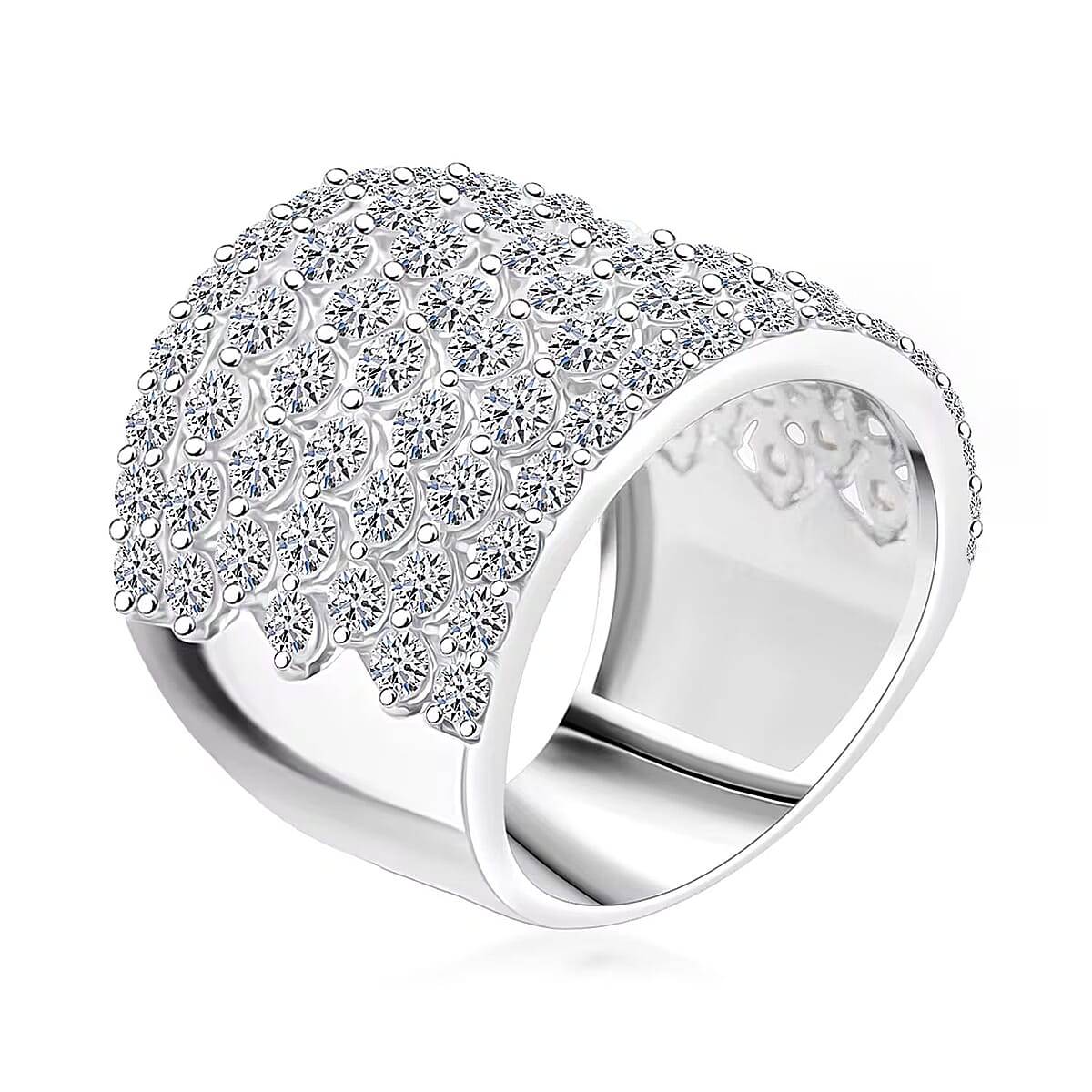 Luxuriant Lab Grown Diamond (G, SI1) Band Ring in Sterling Silver 5.00 ctw (Size 5.0) image number 6